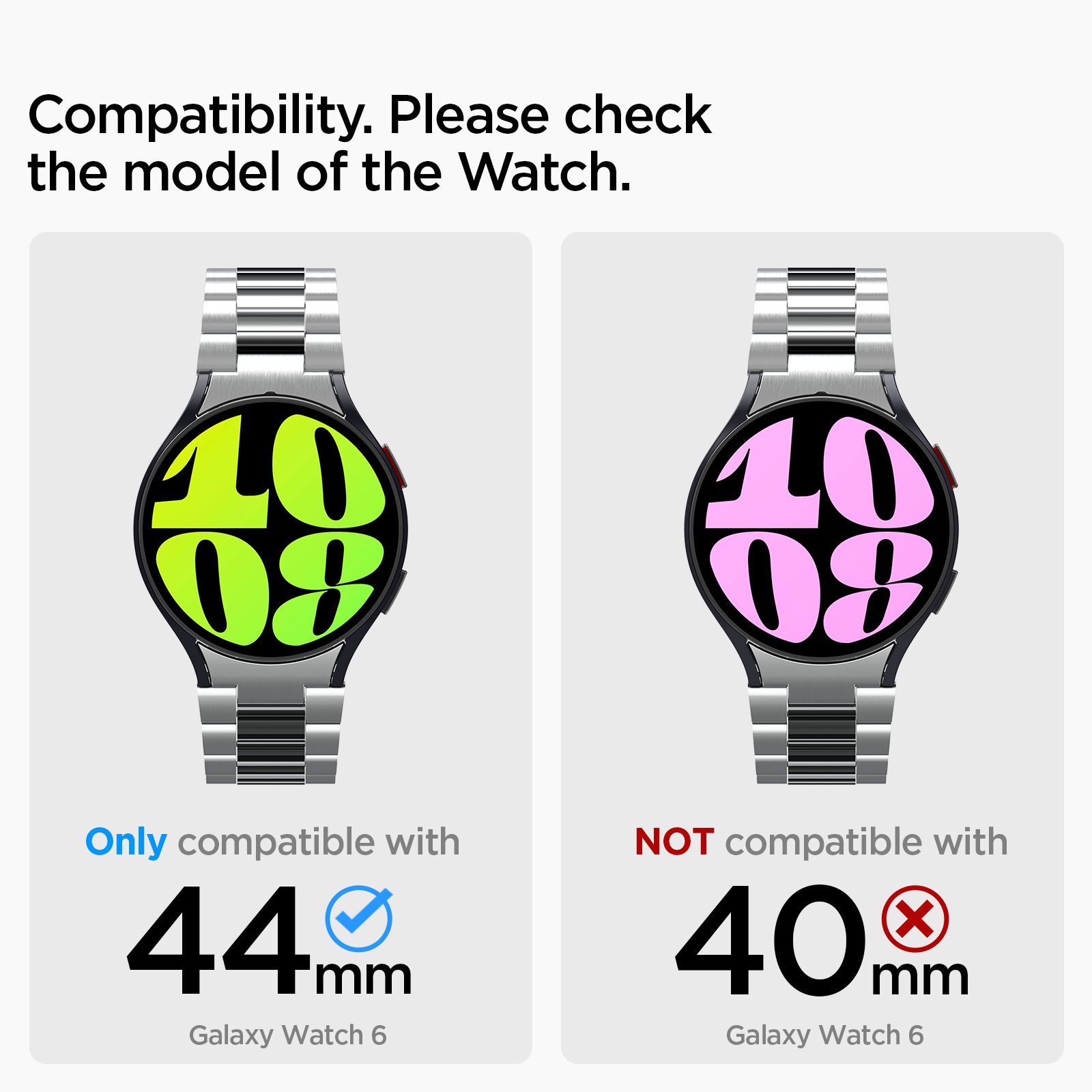 Spigen Modern Fit 316L Band, silver - Samsung Galaxy Watch6 44mm (4)
