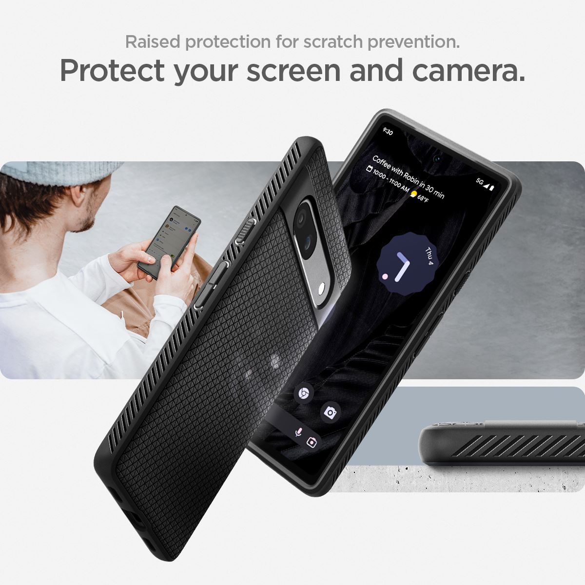 Spigen Liquid Air, black - Google Pixel 7a (14)