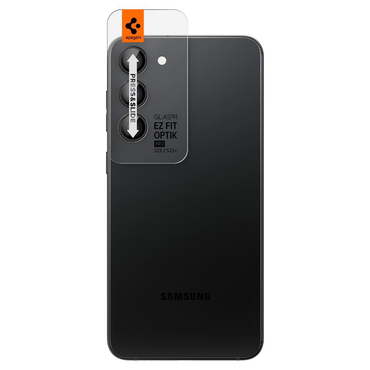 Spigen Glass EZ Fit Optik Pro 2 Pack, black - Samsung Galaxy S23/Galaxy S23+/Galaxy S24 (3)