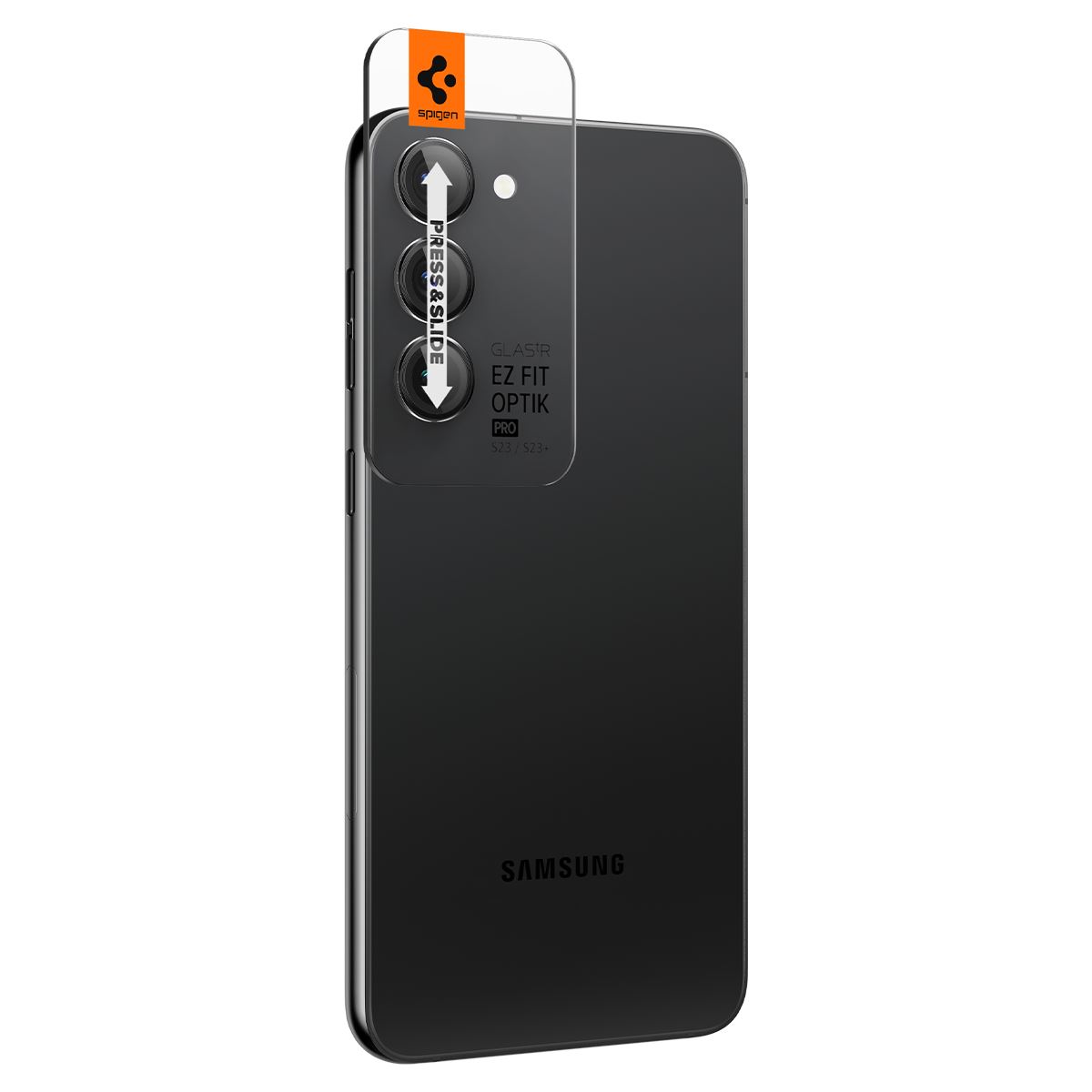 Spigen Glass EZ Fit Optik Pro 2 Pack, black - Samsung Galaxy S23/Galaxy S23+/Galaxy S24 (8)