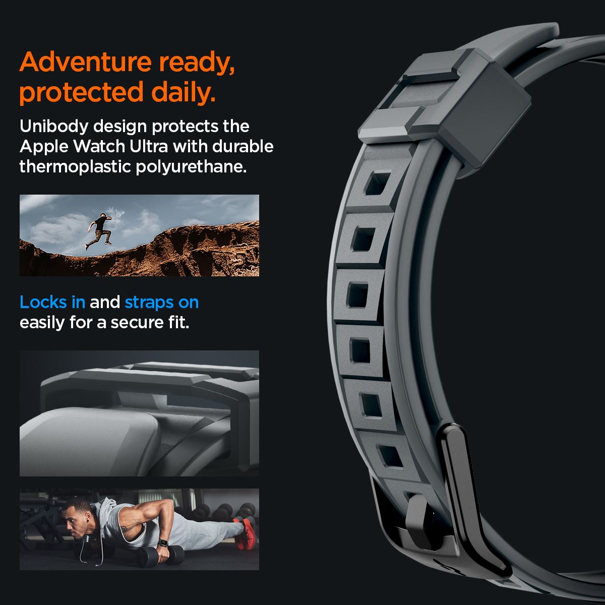Spigen Rugged Armor Pro, dark gray - Apple Watch Ultra 3/2/1 (17)