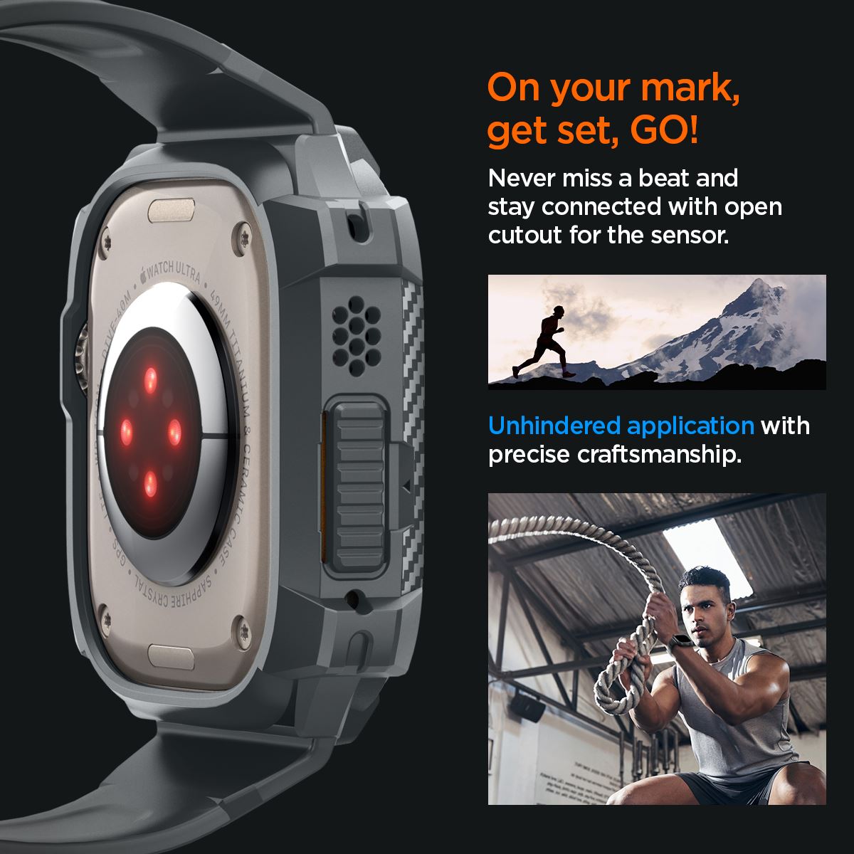 Spigen Rugged Armor Pro, dark gray - Apple Watch Ultra 3/2/1 (18)