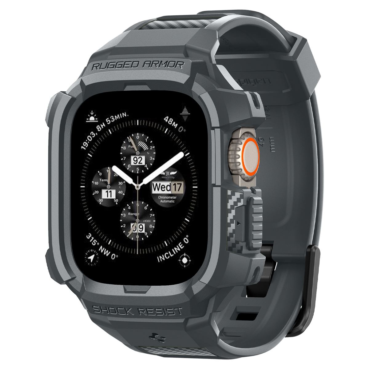 Spigen Rugged Armor Pro, dark gray - Apple Watch Ultra 3/2/1