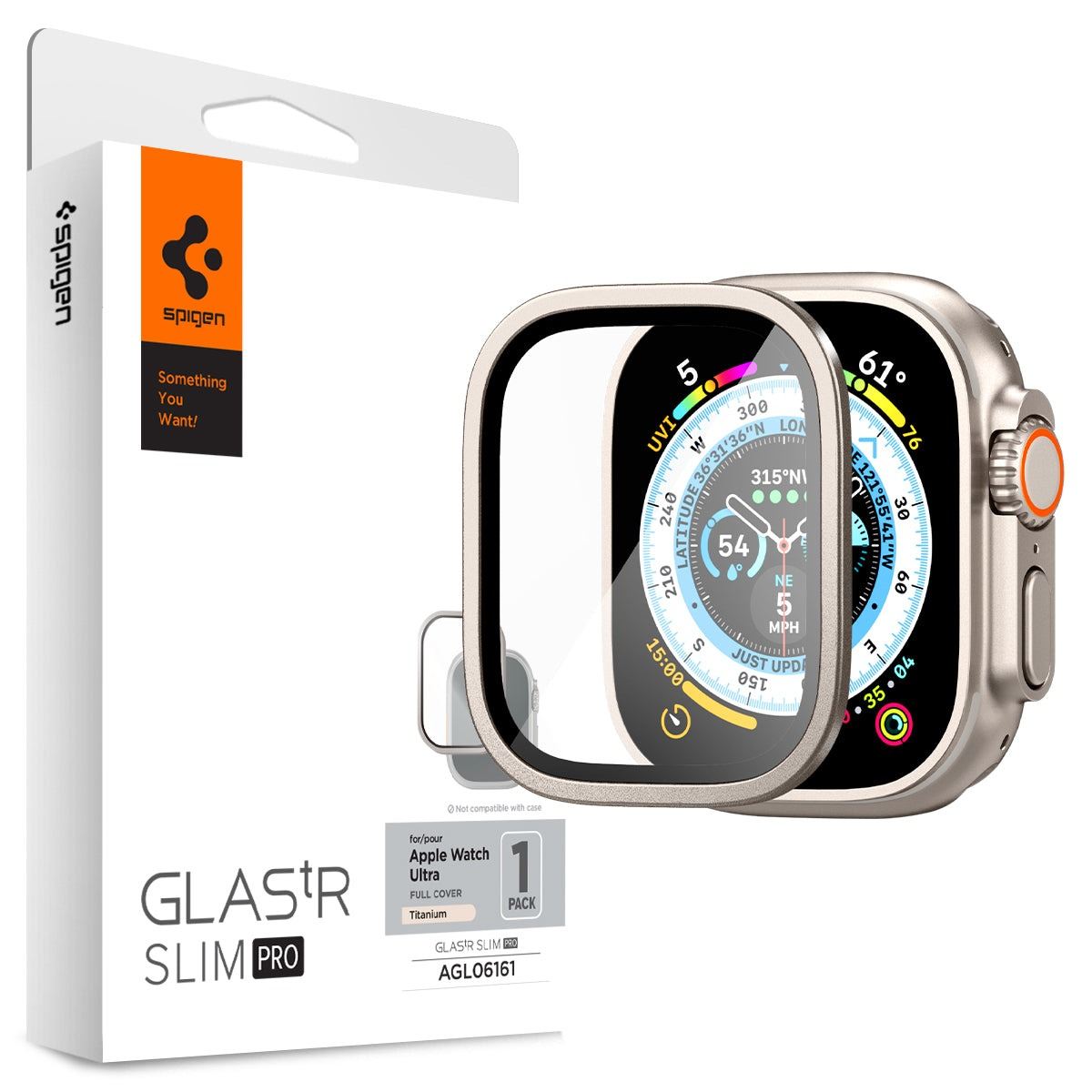 Spigen Glass tR Slim Pro 1 Pack, titanium - Apple Watch Ultra 2/Ultra 49mm (1)