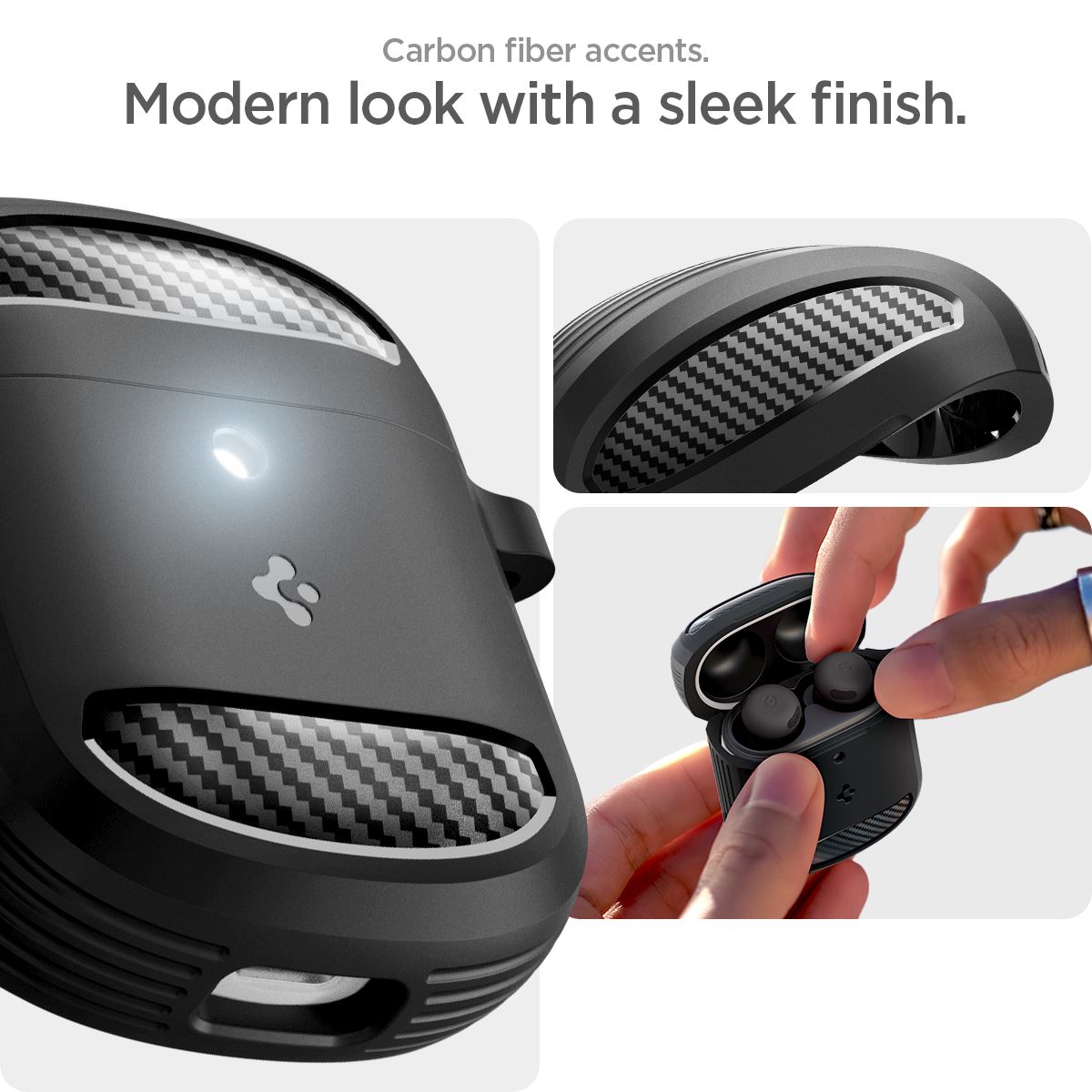 Spigen Rugged Armor, matte black - Google Pixel Buds Pro 2/Pro (12)