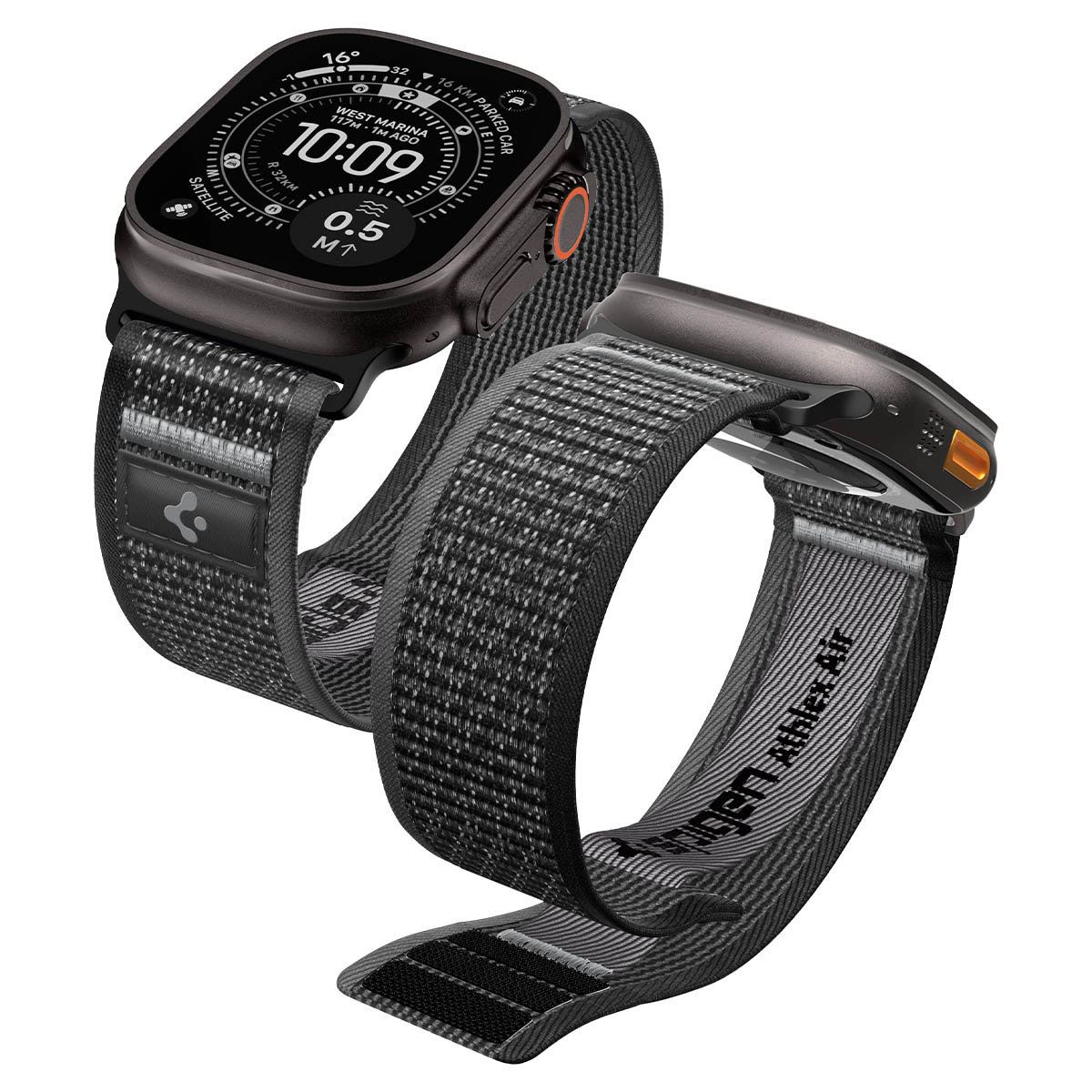 Spigen Athlex Air 2 Active Band, black gray - Apple Watch 49mm/46mm/45mm/44mm