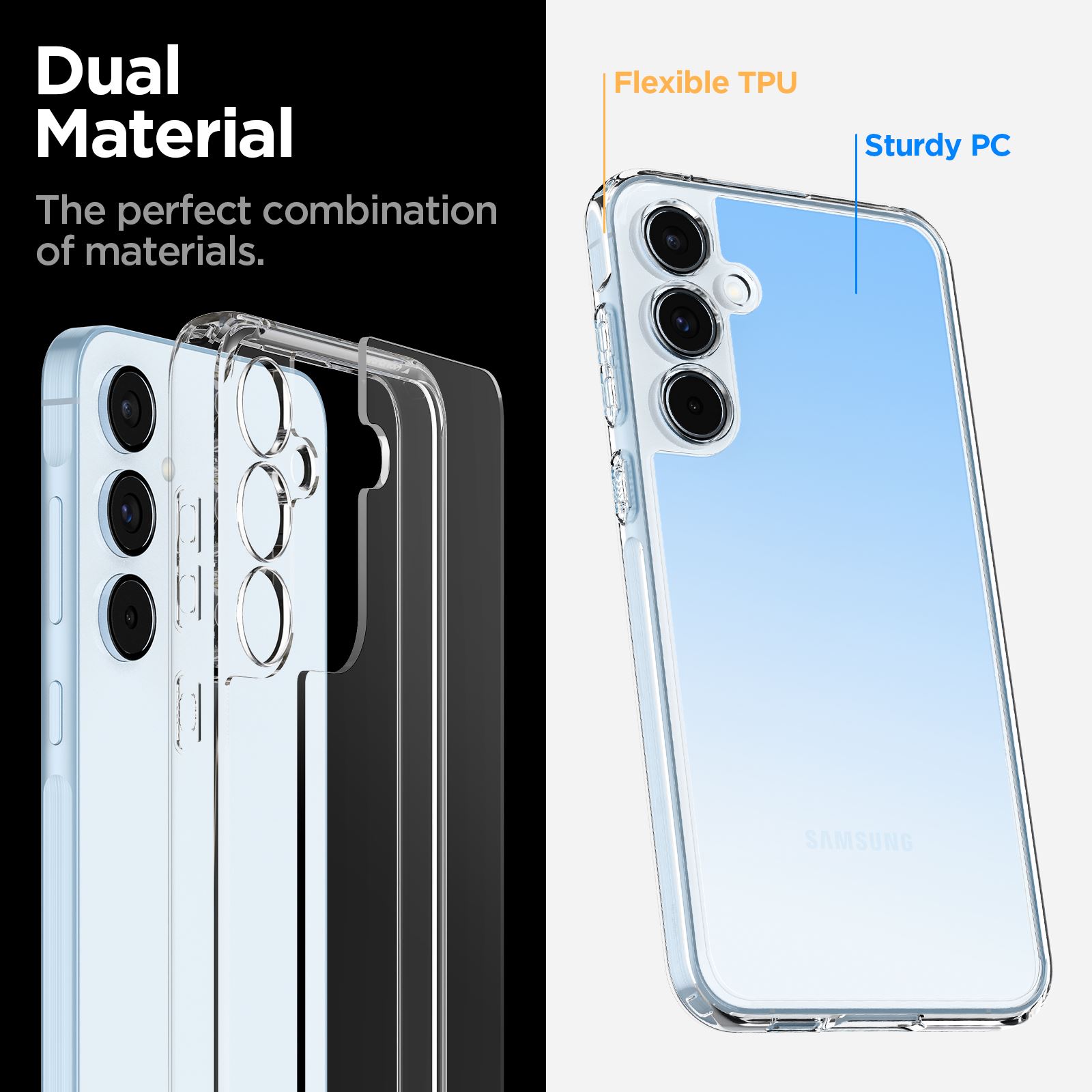 Spigen Ultra Hybrid, crystal clear - Samsung Galaxy A55 (12)