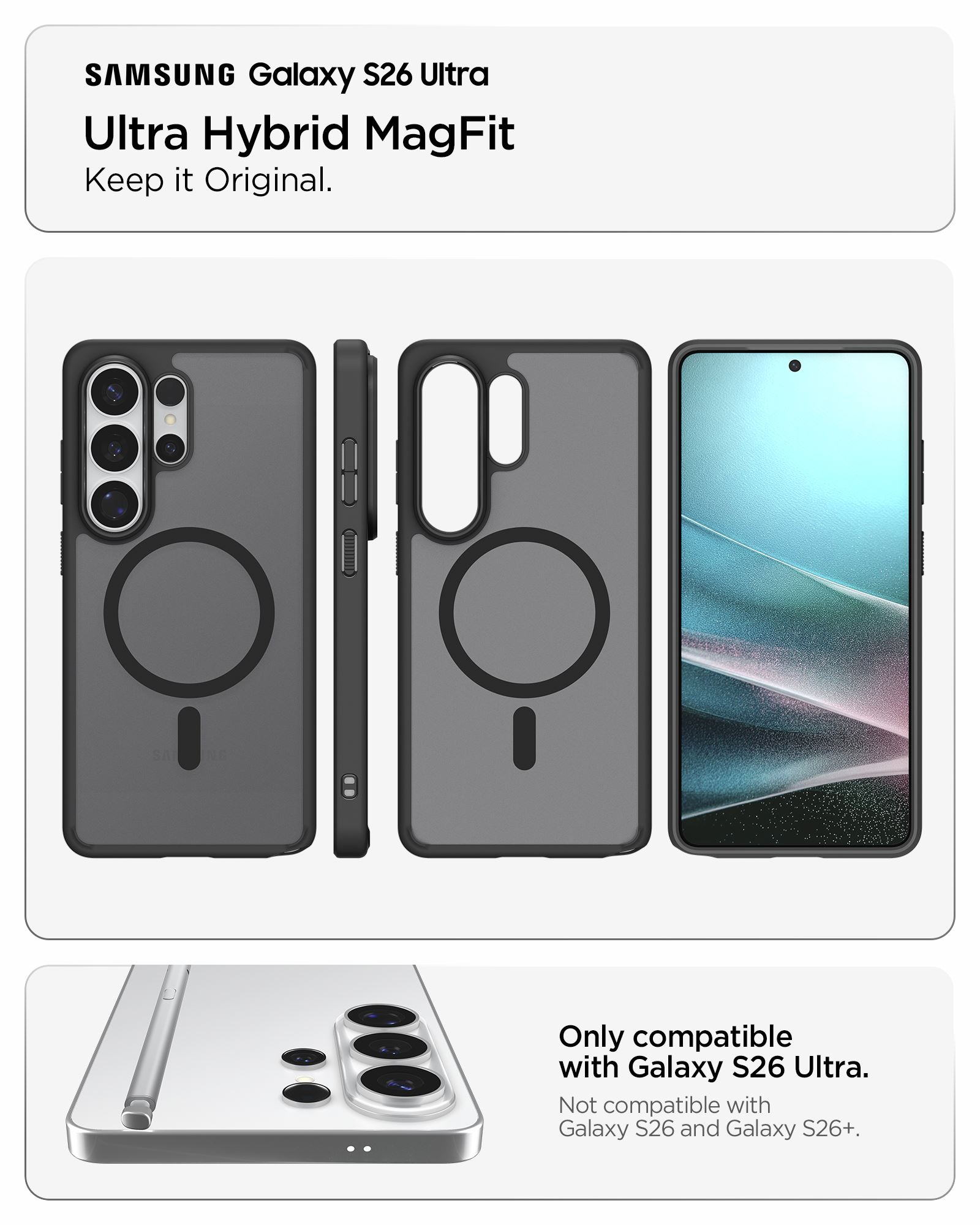 Spigen Ultra Hybrid MagSafe, frost black - Samsung Galaxy S26 Ultra (15)