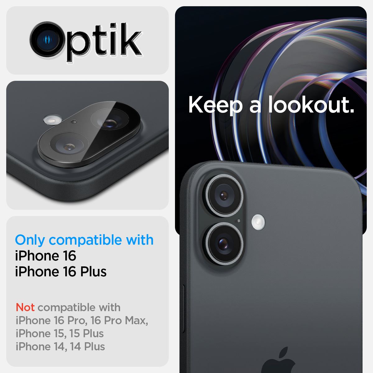 Spigen Glass tR Optik 2 Pack, black - iPhone 16/16 Plus (9)