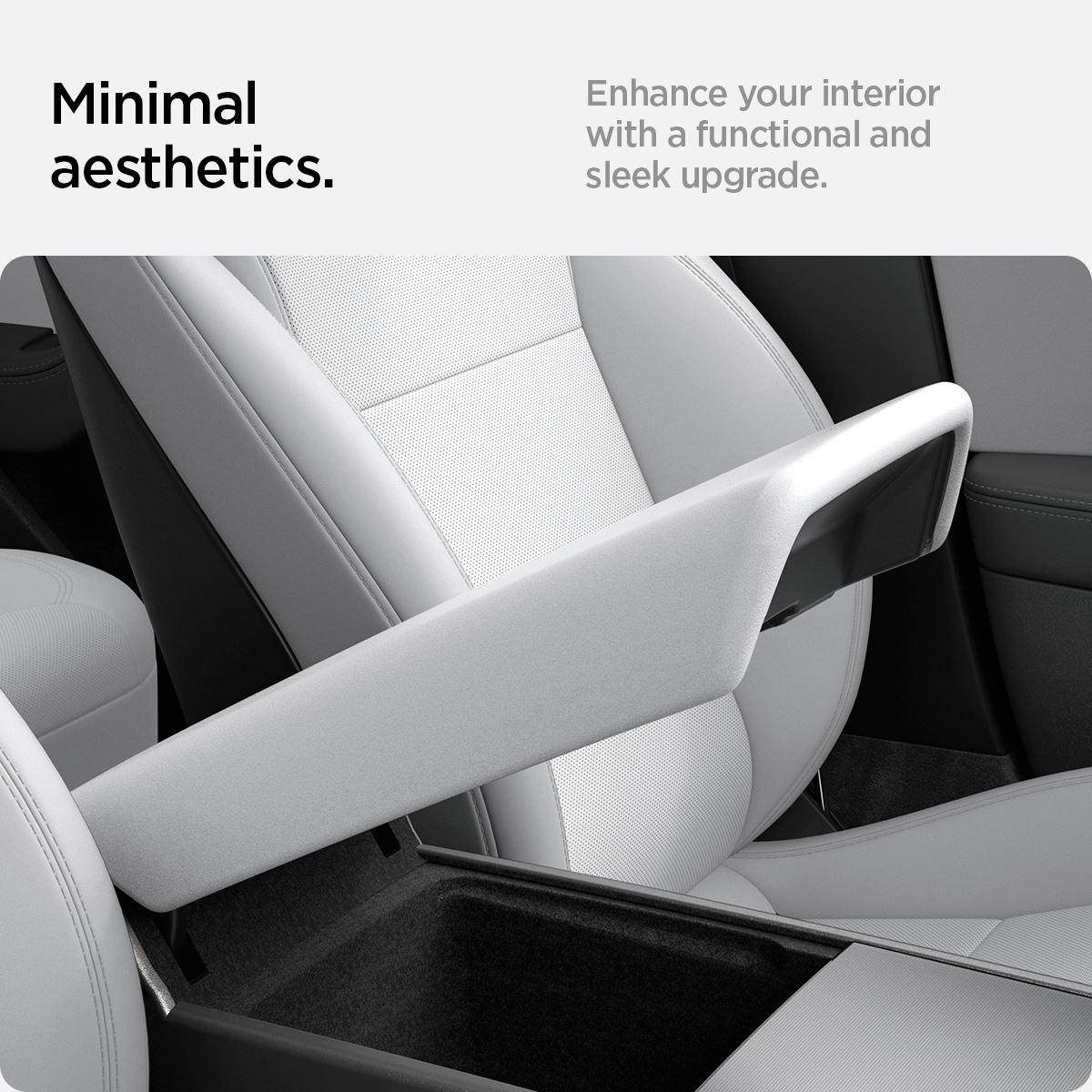 Spigen Tesla Armrest Cover, white - Tesla Model 3 2024 (10)