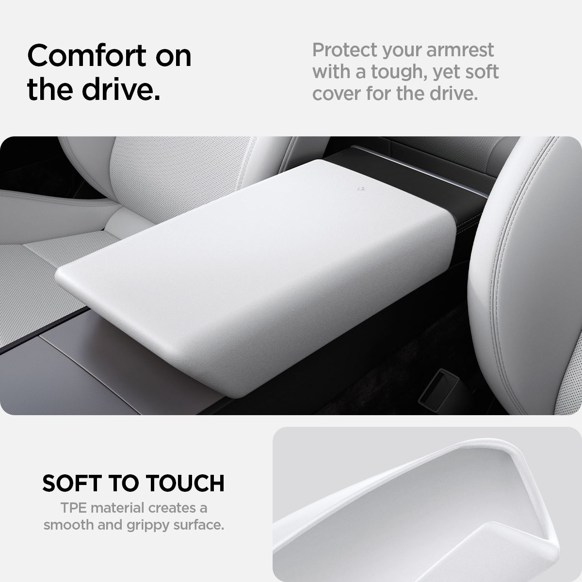 Spigen Tesla Armrest Cover, white - Tesla Model 3 2024 (11)