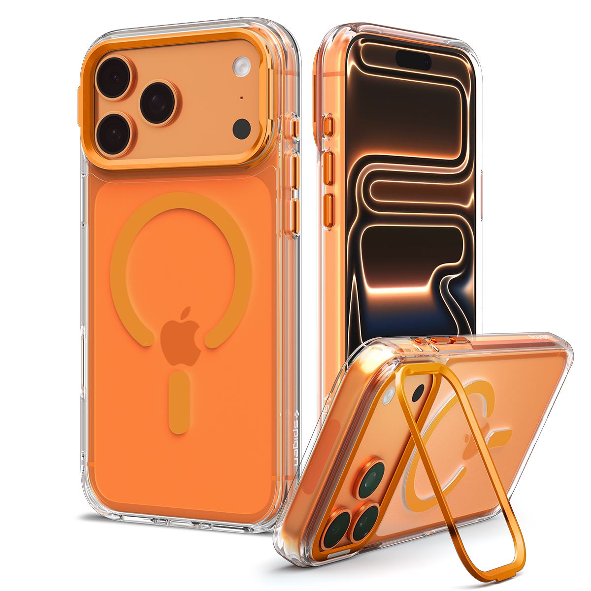 Spigen Ultra Hybrid Optik S MagSafe, clear orange - iPhone 18 Pro Max/17 Pro Max