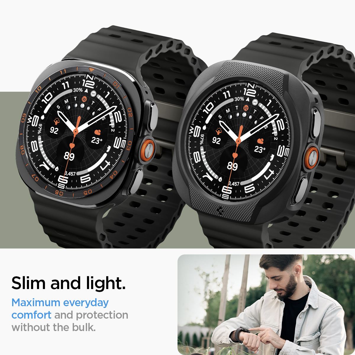 Spigen Liquid Air, matte black - Samsung Galaxy Watch Ultra 2 47mm (13)