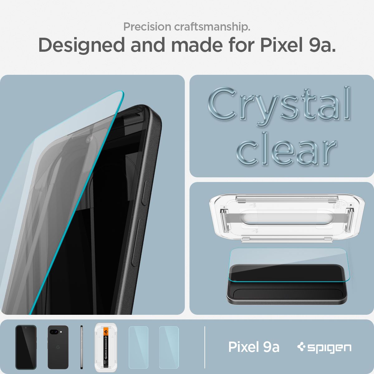 Spigen Glass tR EZ Fit 2 Pack, transparency - Google Pixel 9a (13)