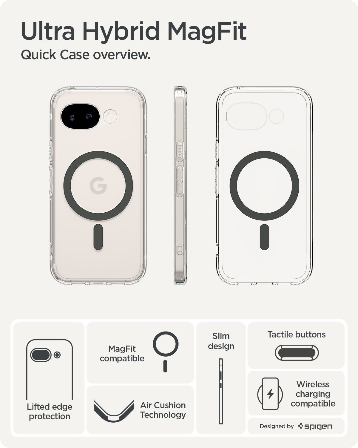Spigen Ultra Hybrid MagSafe, clear graphite - Google Pixel 10a (8)