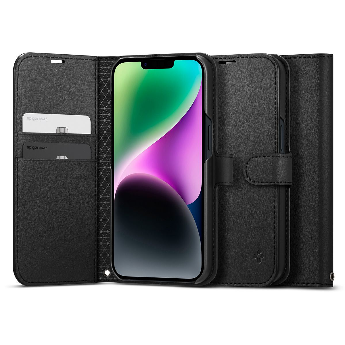 Spigen Wallet S, black - iPhone 14 (1)