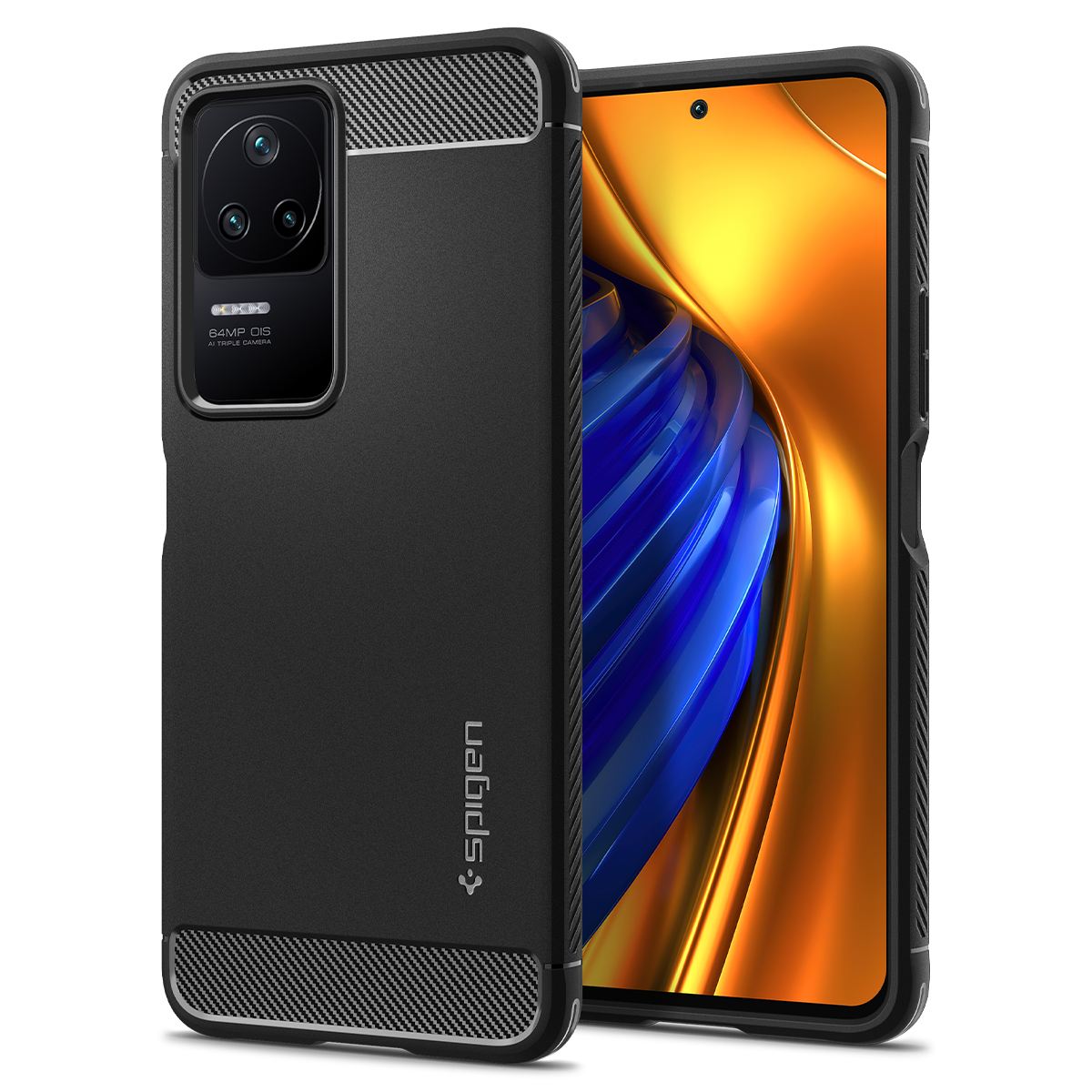 Spigen Rugged Armor, matte black - Xiaomi POCO F4/Redmi K40S (1)