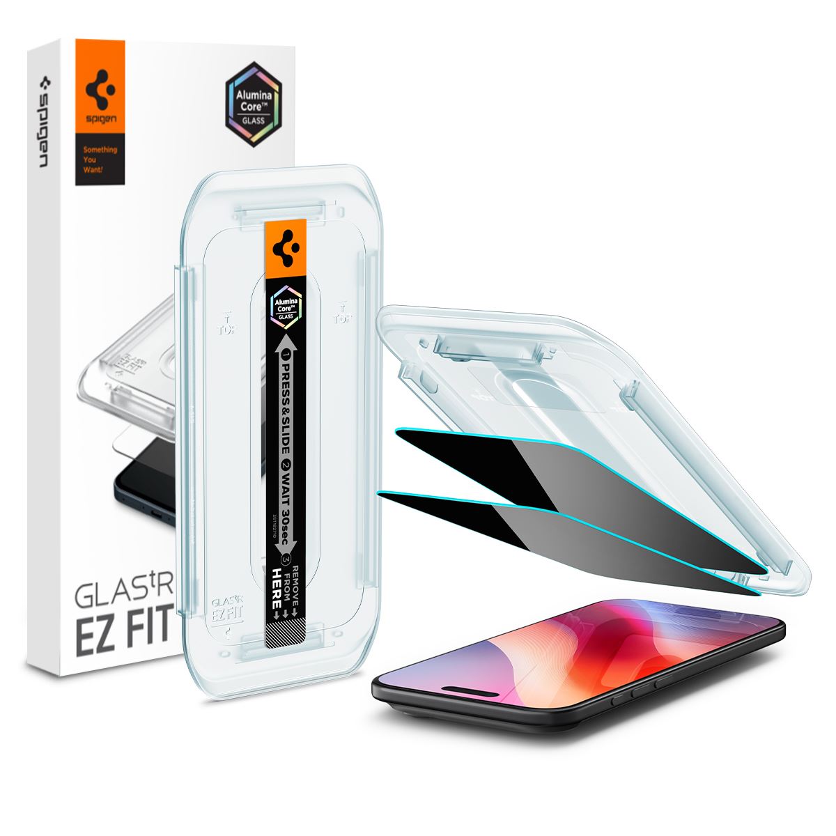 Spigen Glass tR EZ Fit (Privacy) 2 Pack, transparency - iPhone Air (1)
