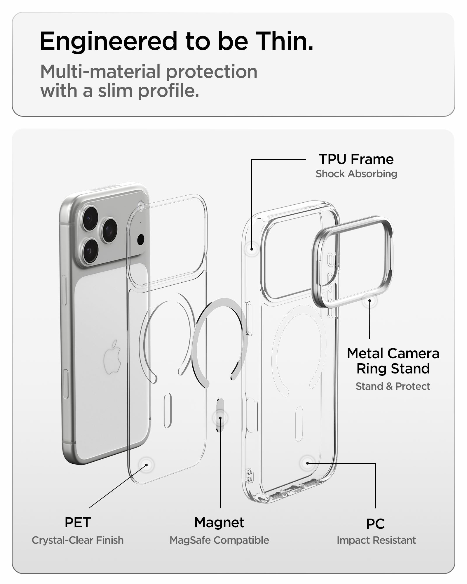 Spigen Ultra Hybrid Optik S MagSafe, clear silver - iPhone 18 Pro/17 Pro (8)