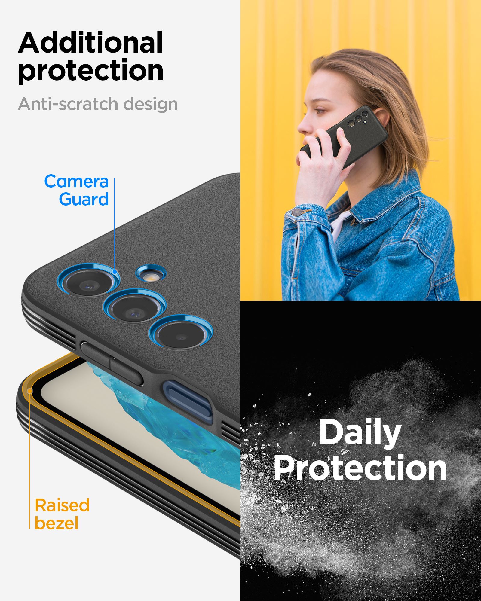 Spigen Essential Sand Blast, matte black - Samsung Galaxy M35 5G (11)