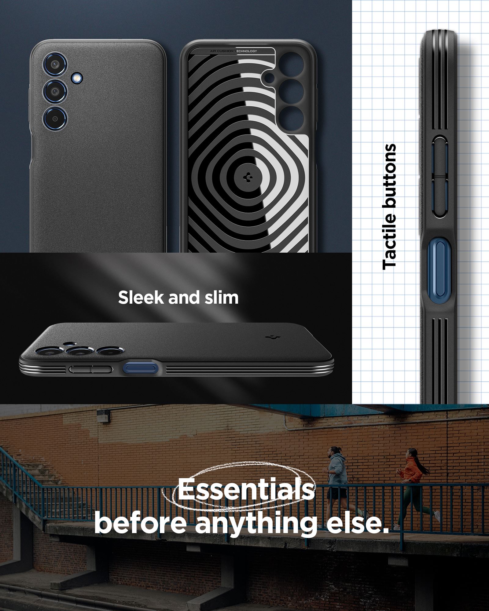 Spigen Essential Sand Blast, matte black - Samsung Galaxy M35 5G (12)