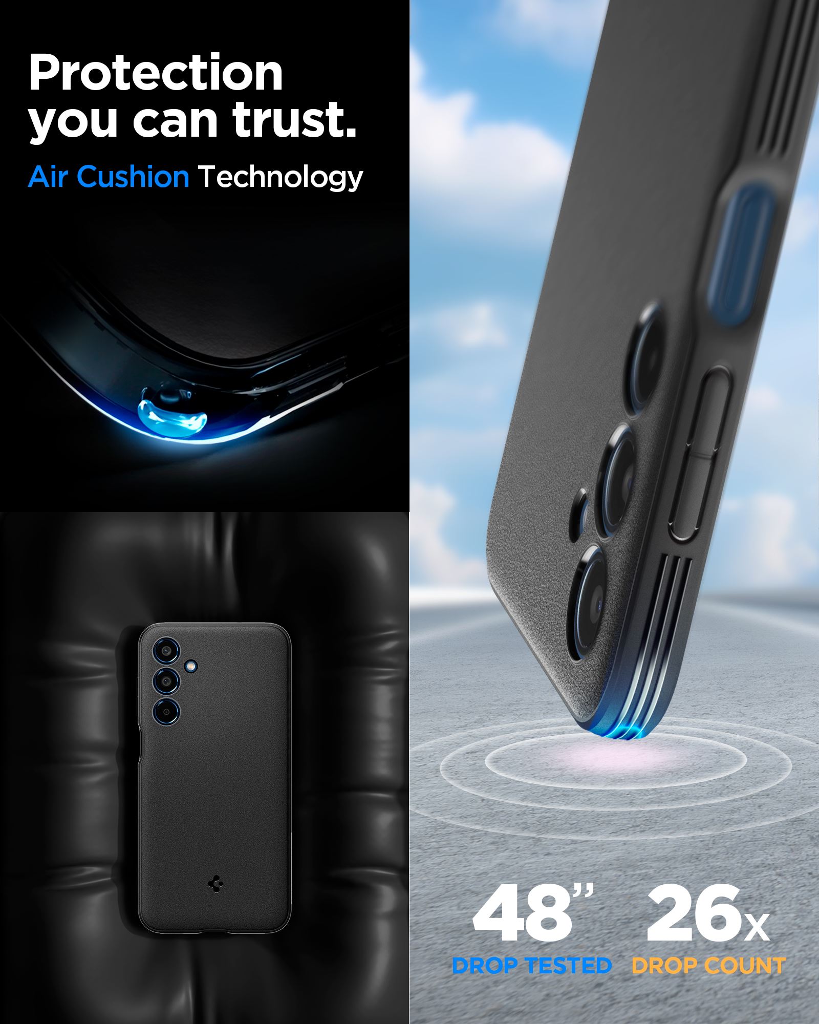 Spigen Essential Sand Blast, matte black - Samsung Galaxy M35 5G (9)