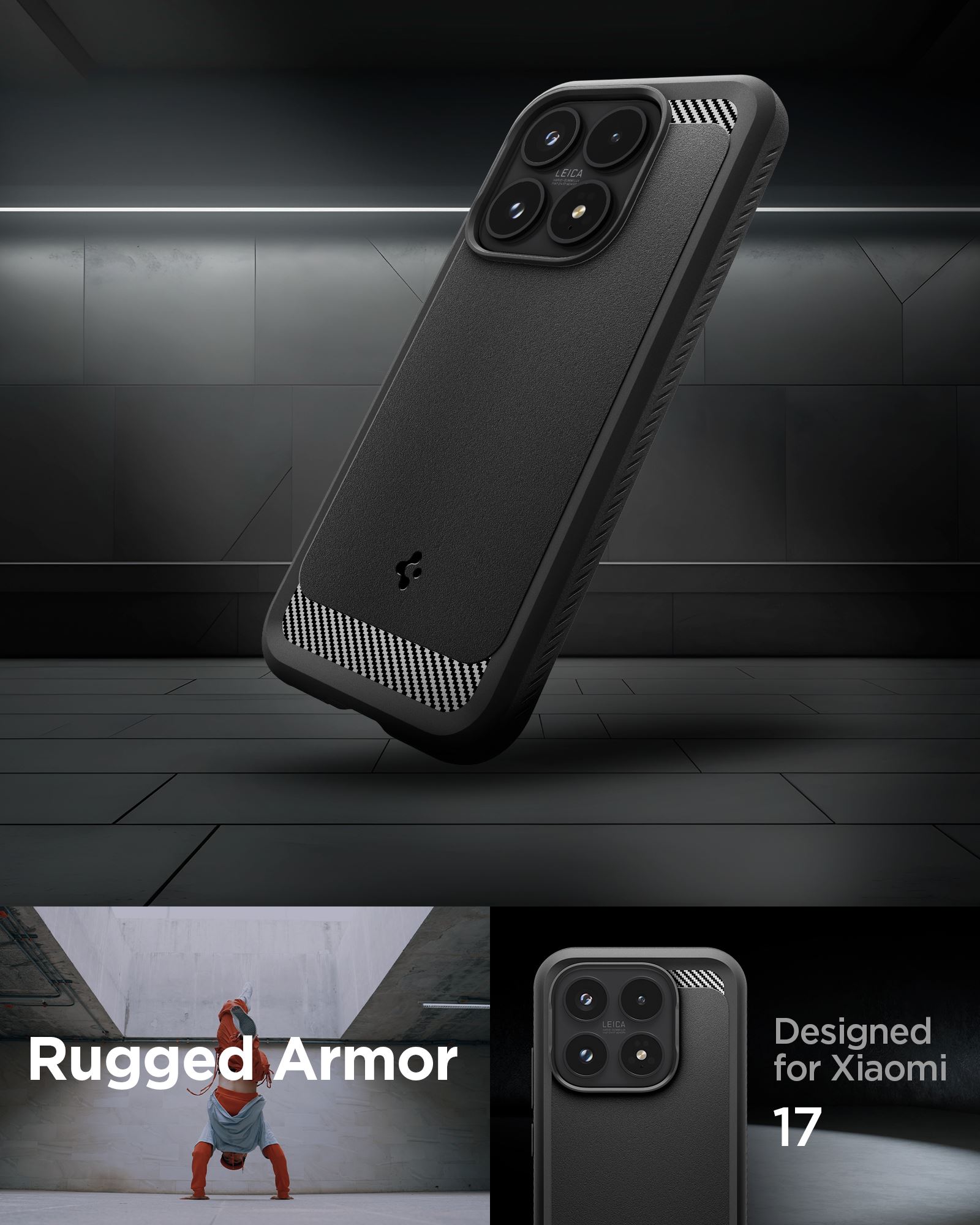Spigen Rugged Armor, matte black - Xiaomi 17 (12)