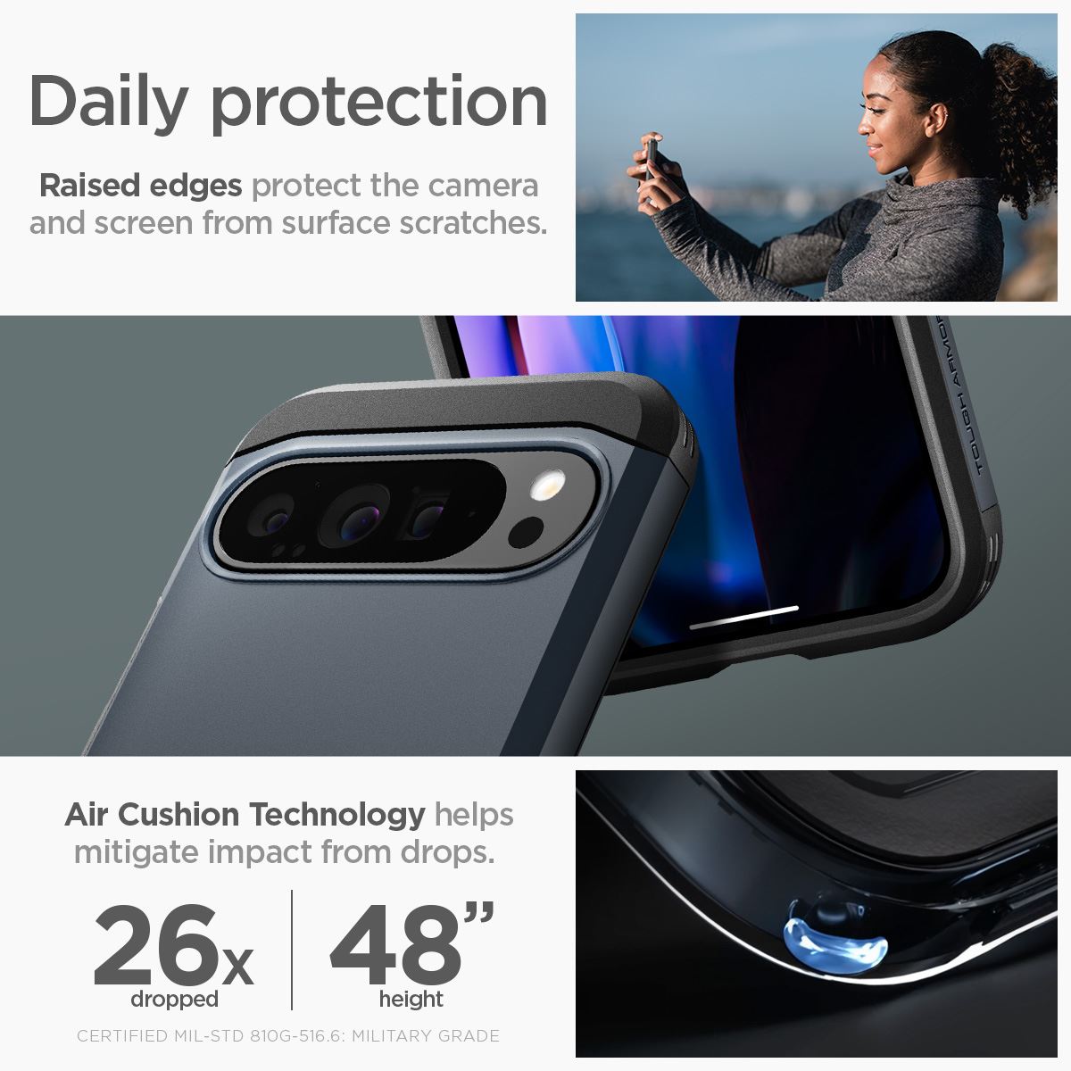 Spigen Tough Armor, metal slate - Google Pixel 9 Pro XL (13)