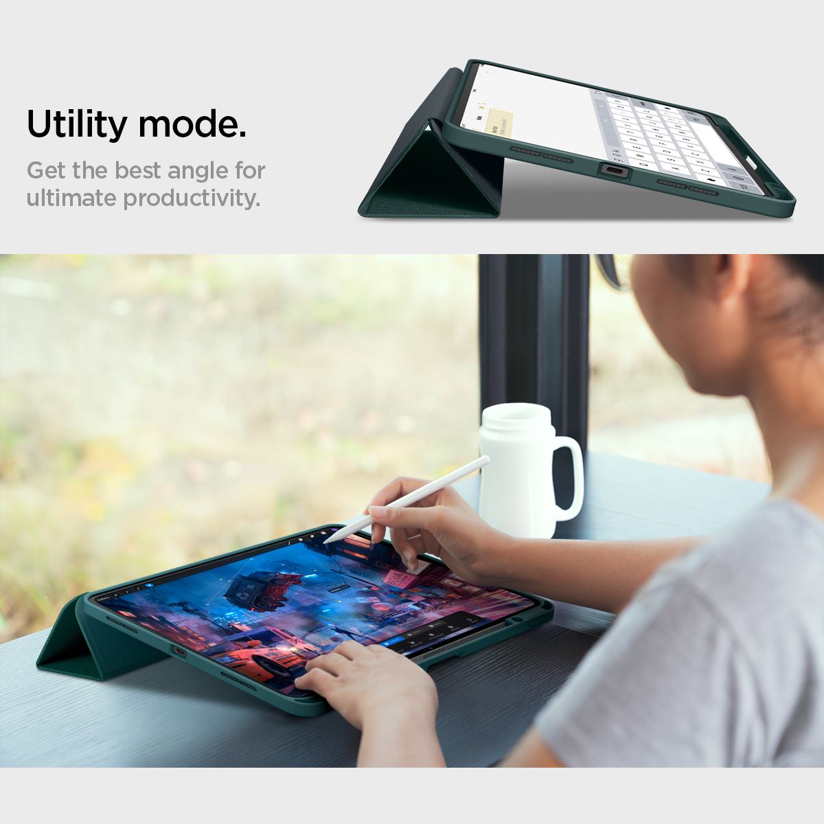 Spigen Urban Fit, midnight green - iPad Pro 11" 2024 (18)