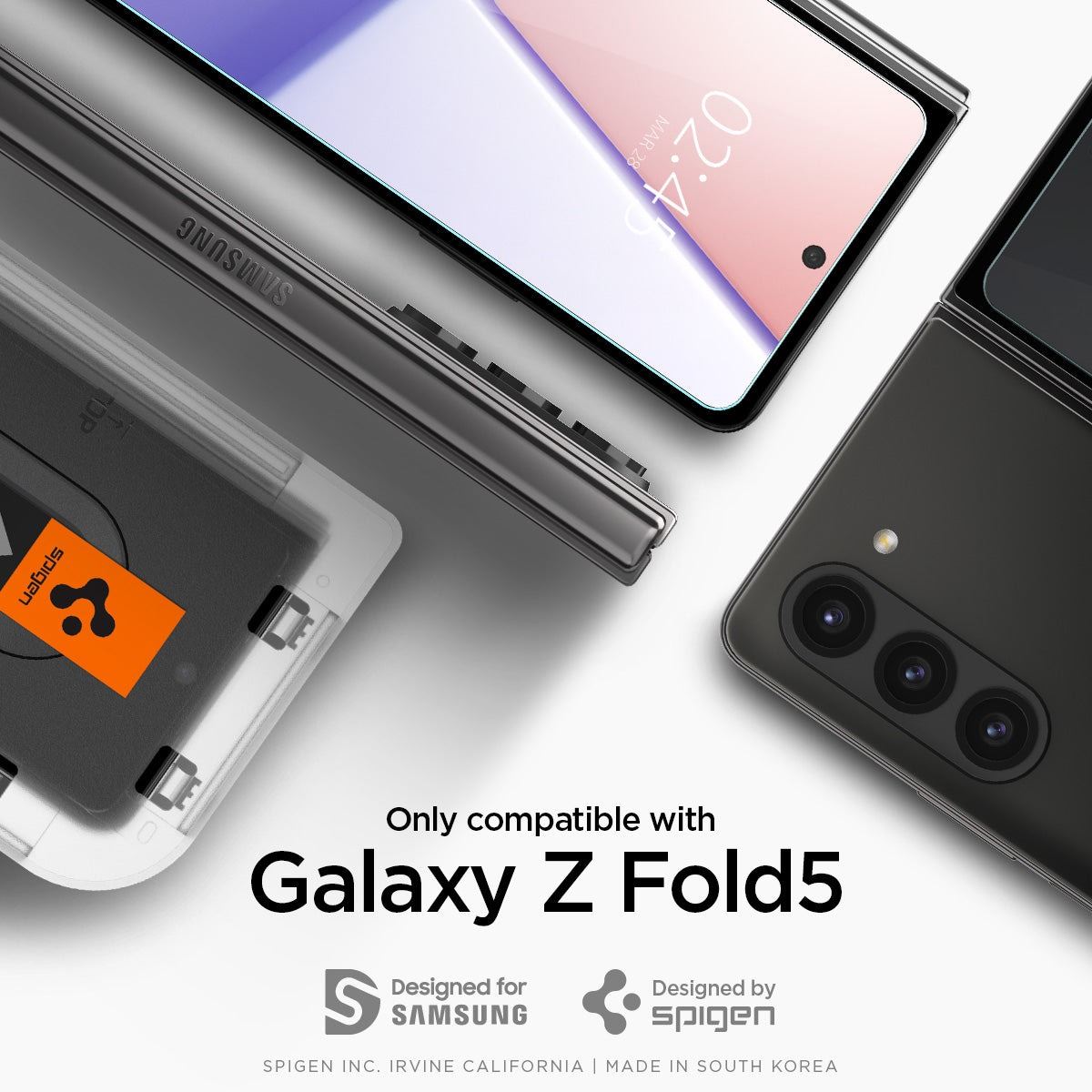 Spigen Glass tR EZ Fit Cover 2 Pack Transparency - Samsung Galaxy Z Fold5 (11)