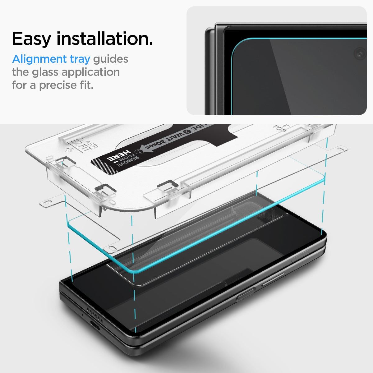 Spigen Glass tR EZ Fit Cover 2 Pack Transparency - Samsung Galaxy Z Fold5 (12)