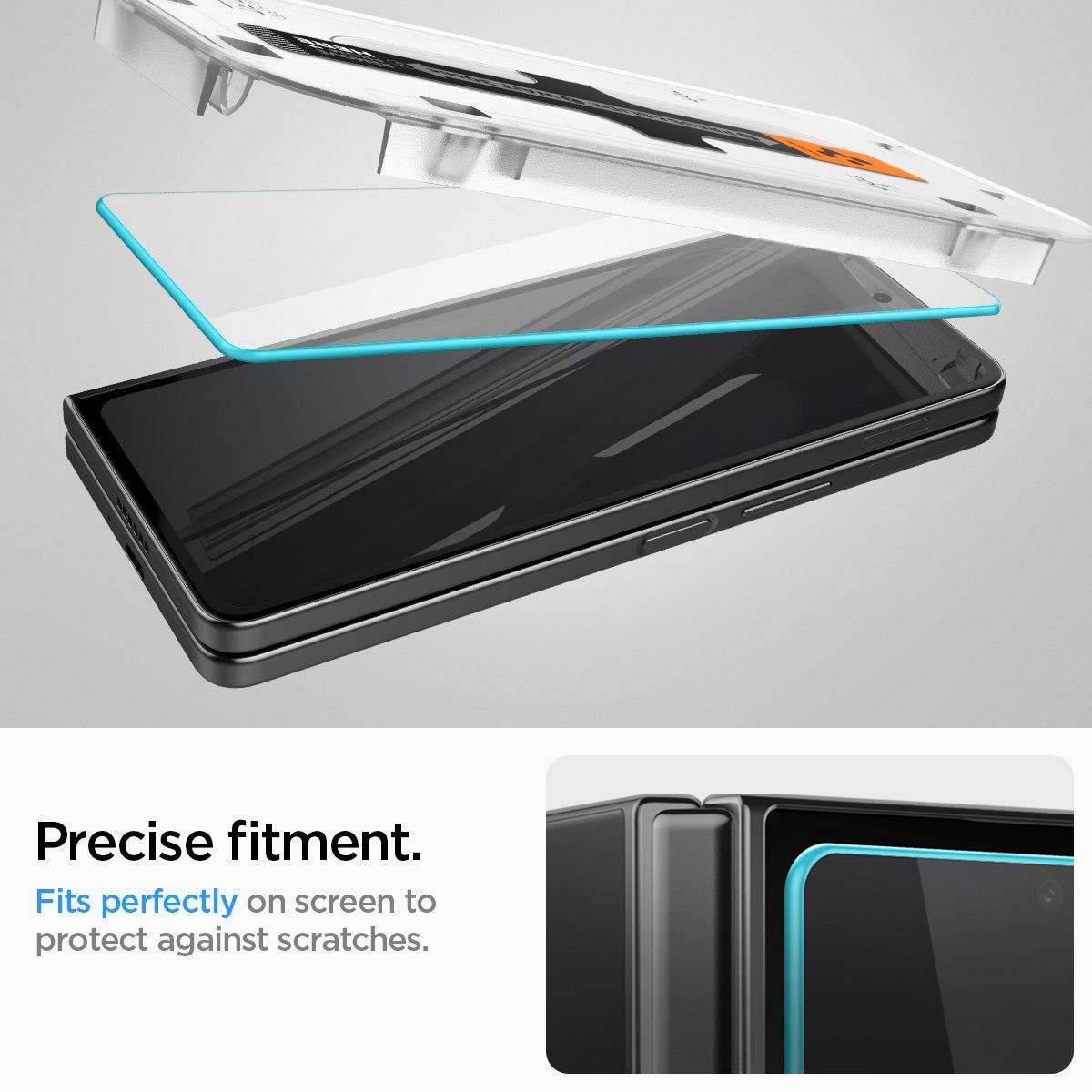 Spigen Glass tR EZ Fit Cover 2 Pack Transparency - Samsung Galaxy Z Fold5 (13)
