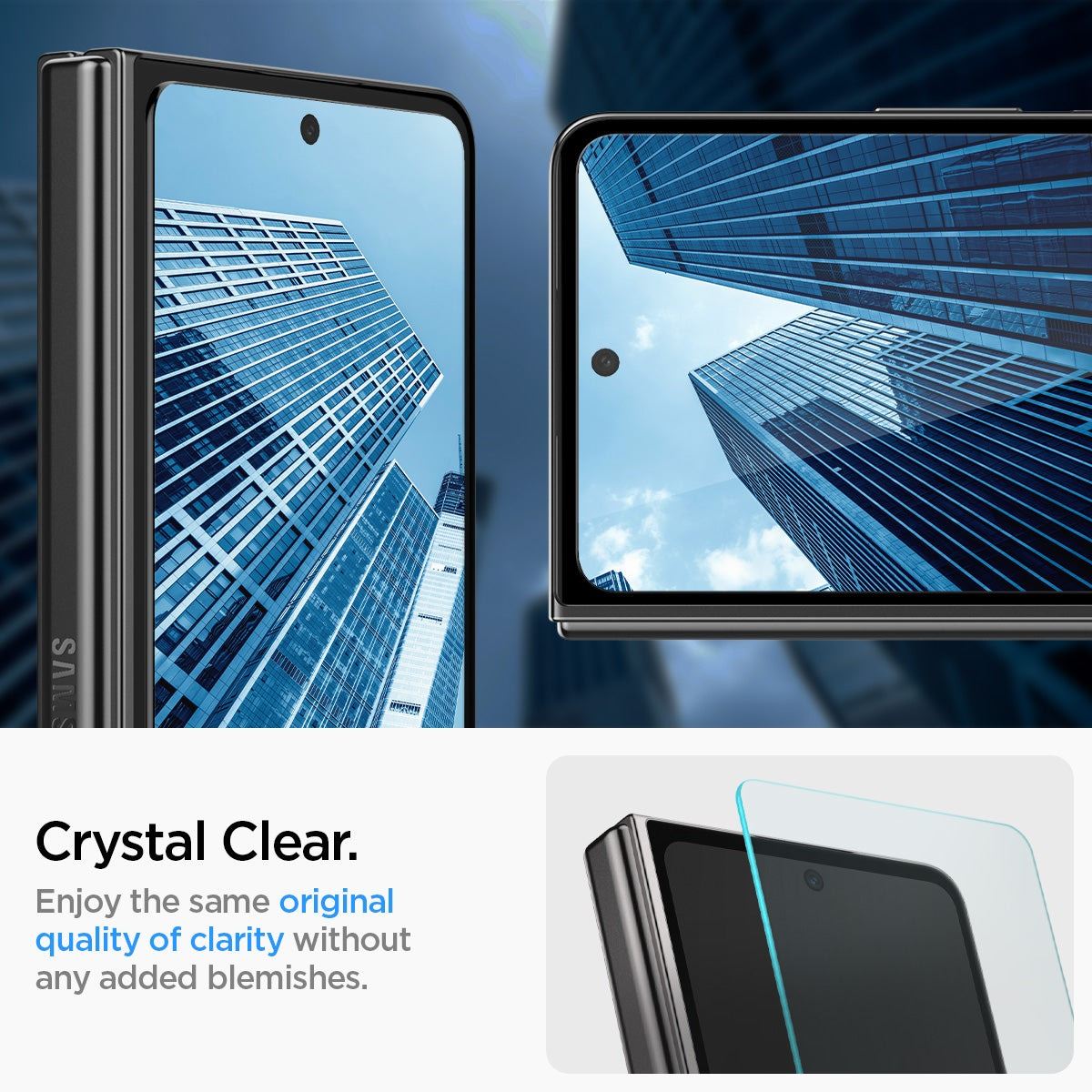 Spigen Glass tR EZ Fit Cover 2 Pack Transparency - Samsung Galaxy Z Fold5 (14)
