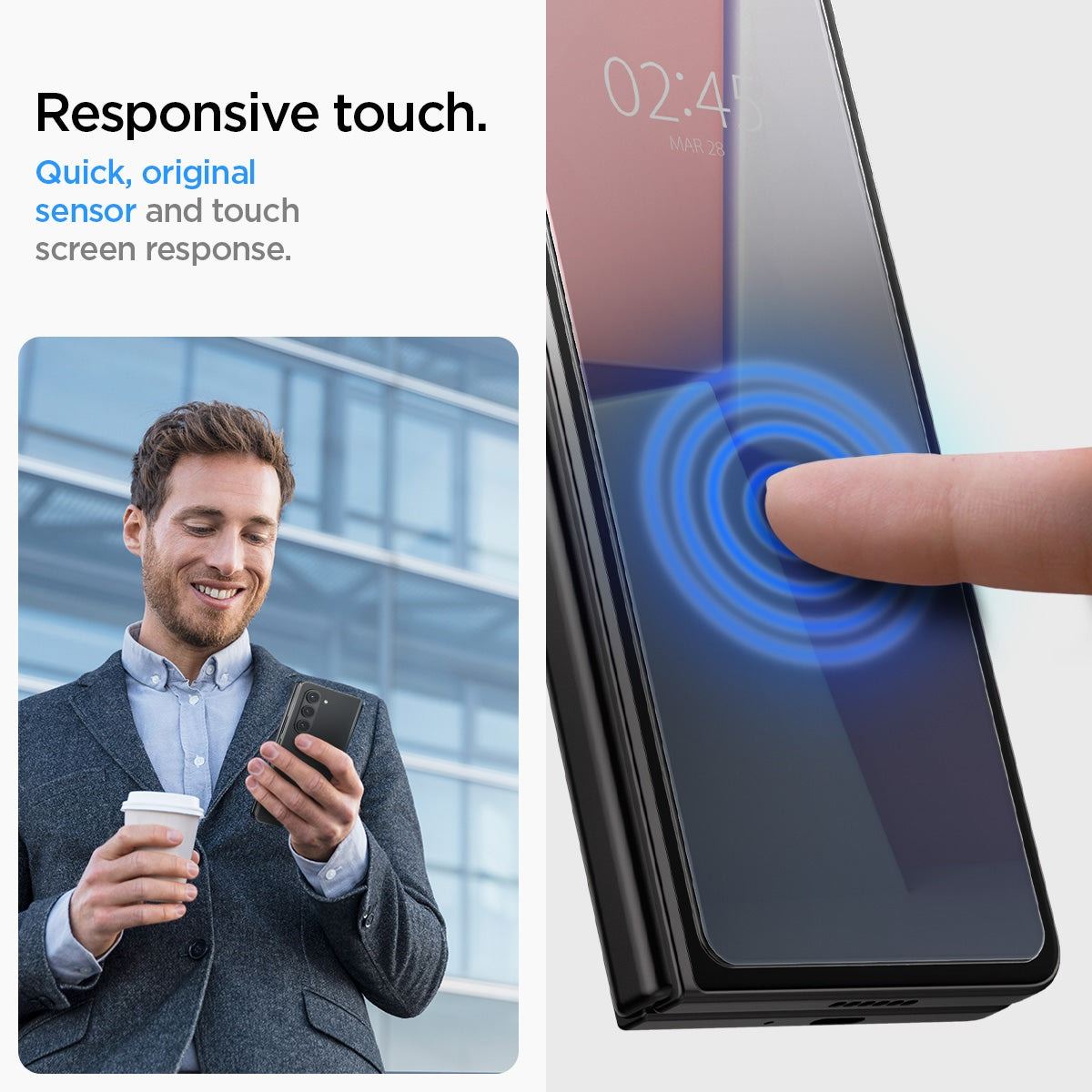 Spigen Glass tR EZ Fit Cover 2 Pack Transparency - Samsung Galaxy Z Fold5 (15)