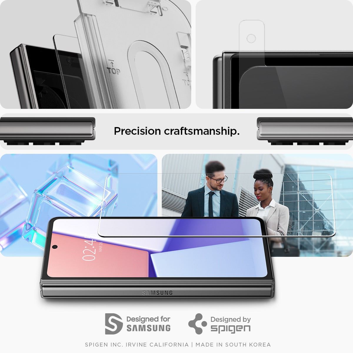Spigen Glass tR EZ Fit Cover 2 Pack Transparency - Samsung Galaxy Z Fold5 (16)
