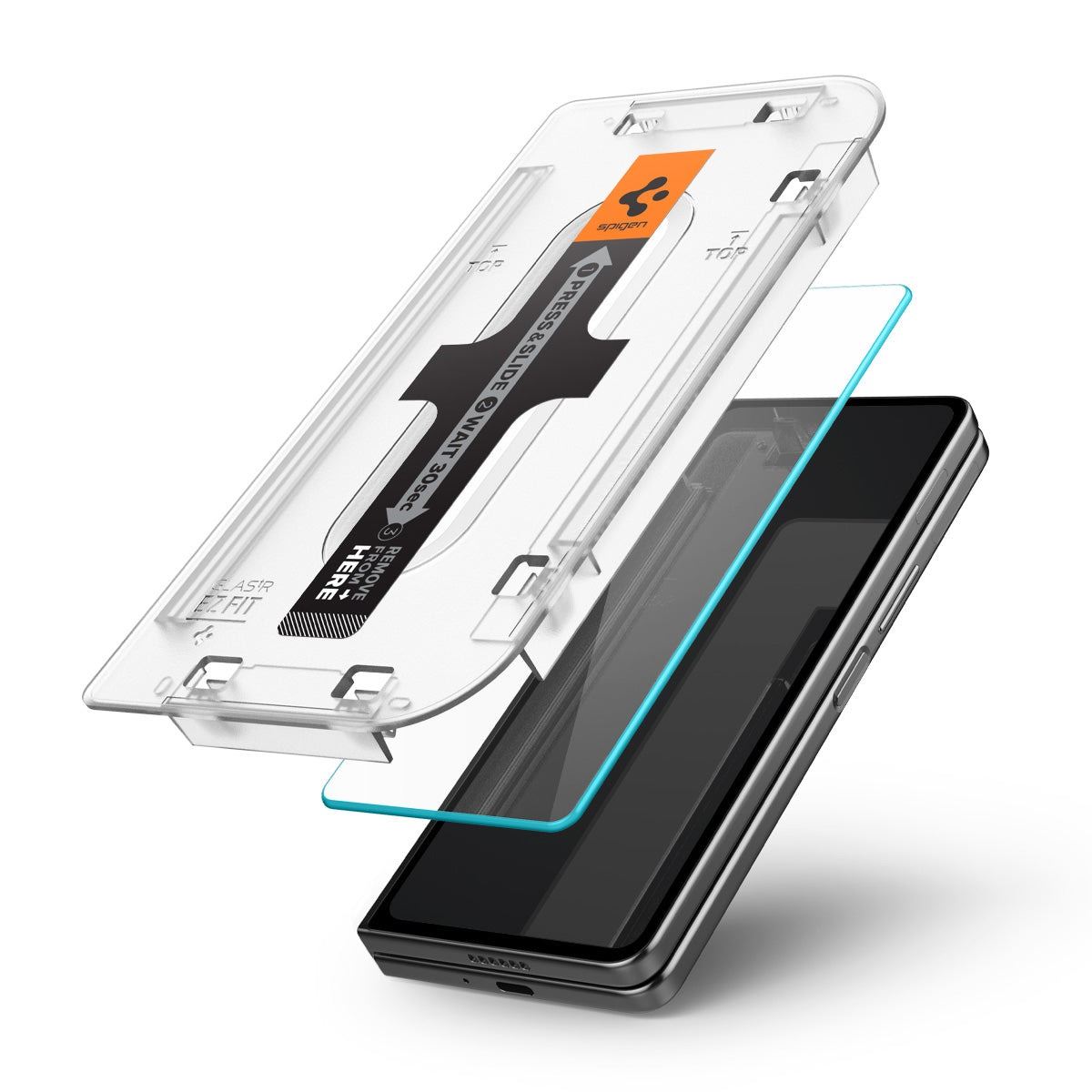 Spigen Glass tR EZ Fit Cover 2 Pack Transparency - Samsung Galaxy Z Fold5 (4)