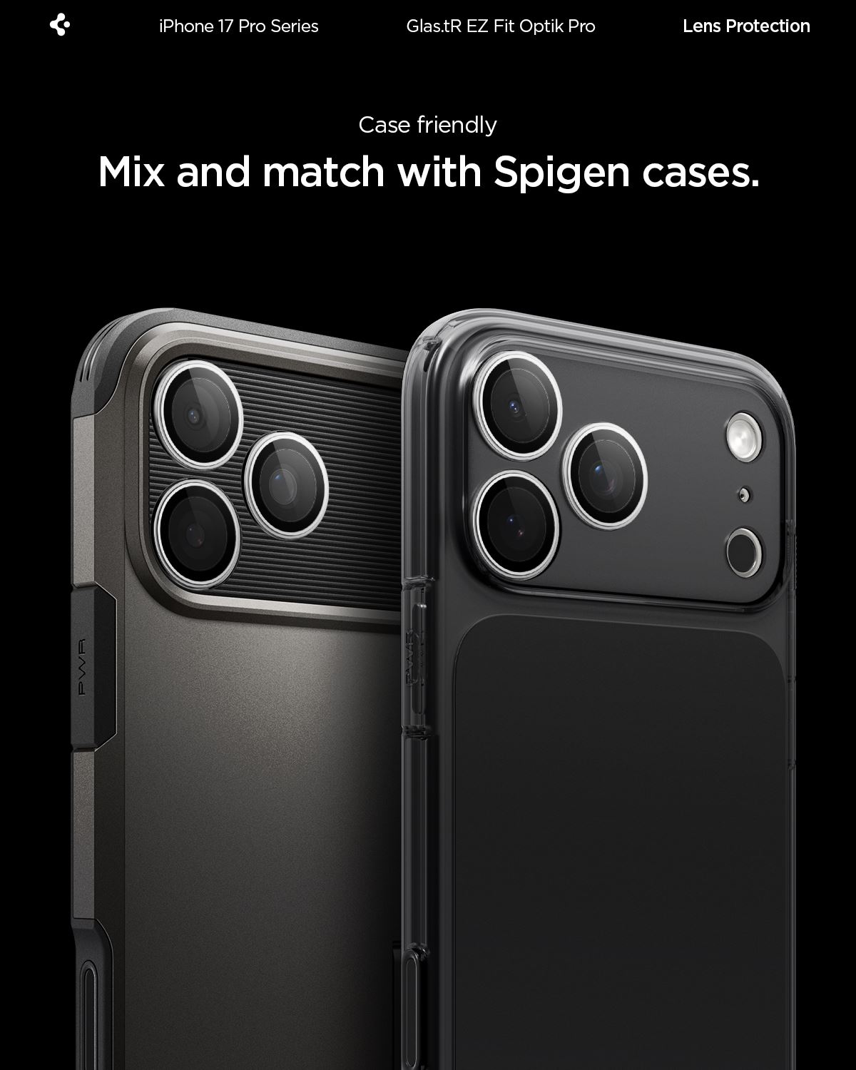 Spigen Glass tR EZ Fit Optik Pro 2 Pack, silver - iPhone 17/16/15/14 Pro / 17/16/15/14 Pro Max (13)