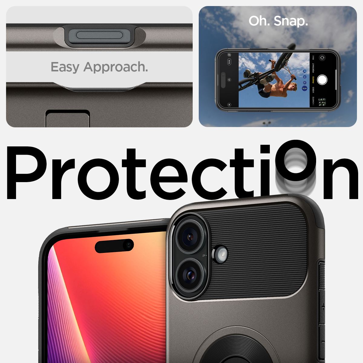 Spigen Slim Armor MagSafe, gunmetal - iPhone 16 (11)