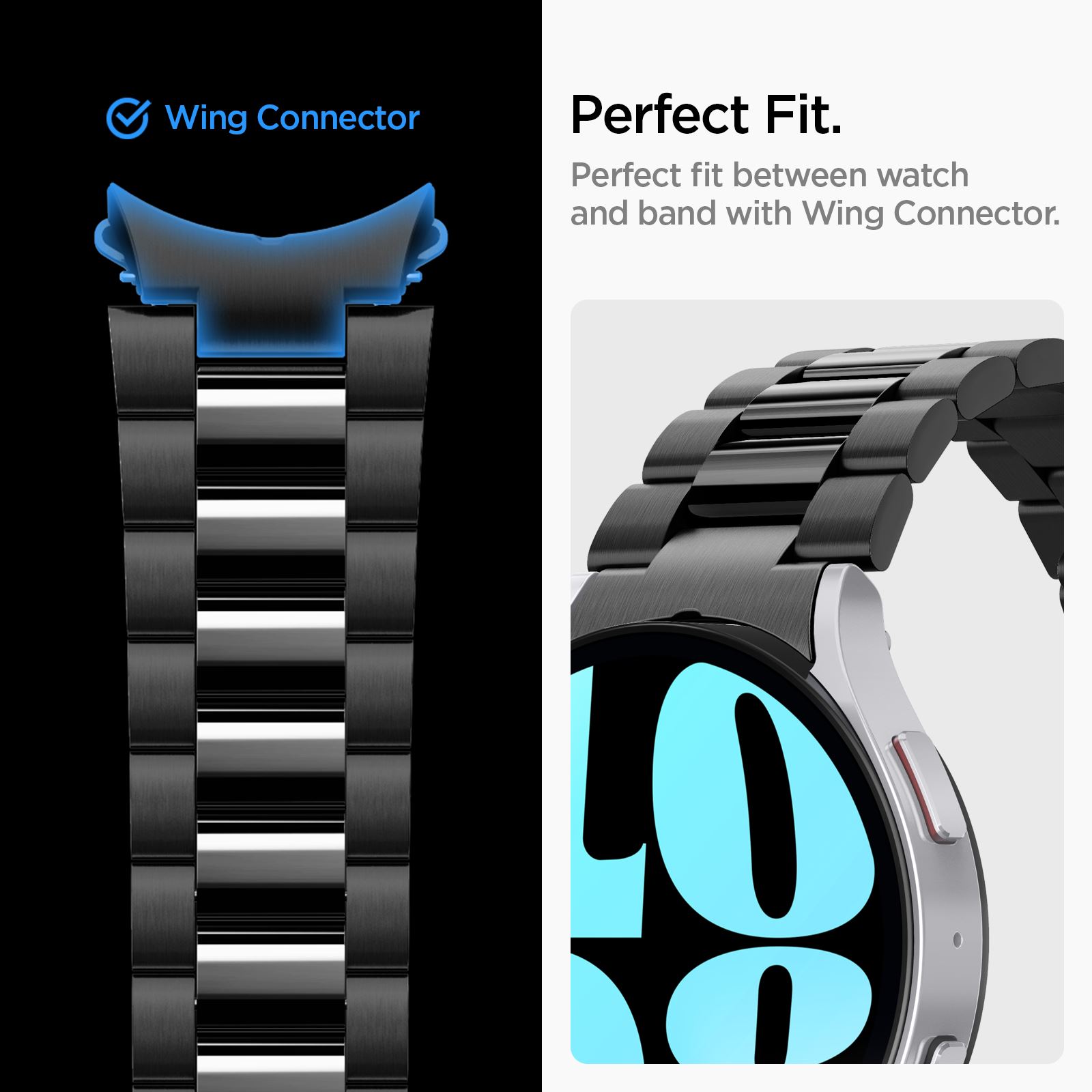 Spigen Modern Fit 316L Band, black - Samsung Galaxy Watch6 44mm (2)