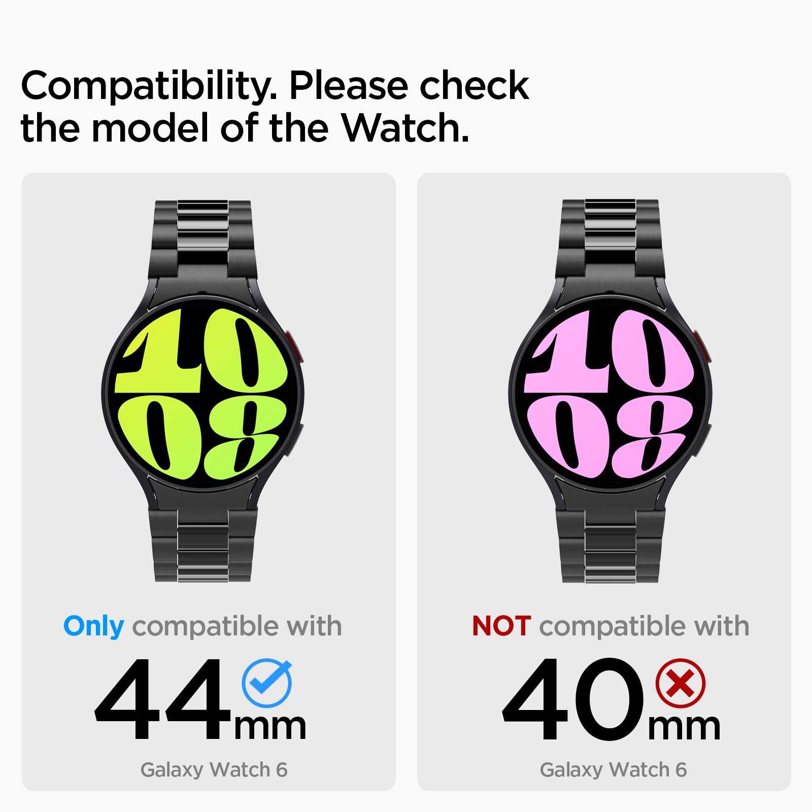 Spigen Modern Fit 316L Band, black - Samsung Galaxy Watch6 44mm (4)