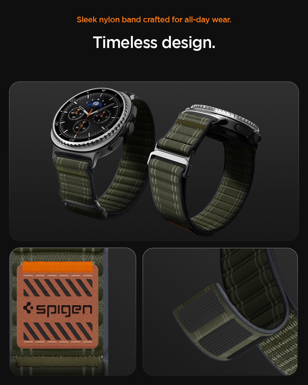 Spigen Fabric Band (hook-and-loop), green - Samsung Galaxy Watch 8 46mm/44mm/40mm (16)