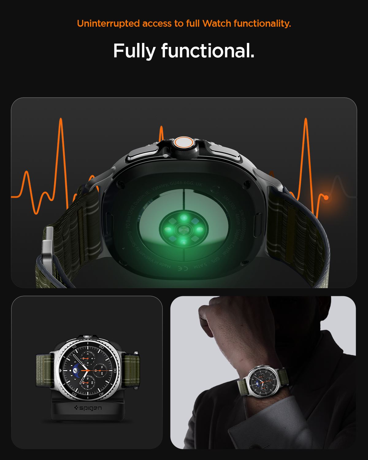 Spigen Fabric Band (hook-and-loop), green - Samsung Galaxy Watch 8 46mm/44mm/40mm (19)