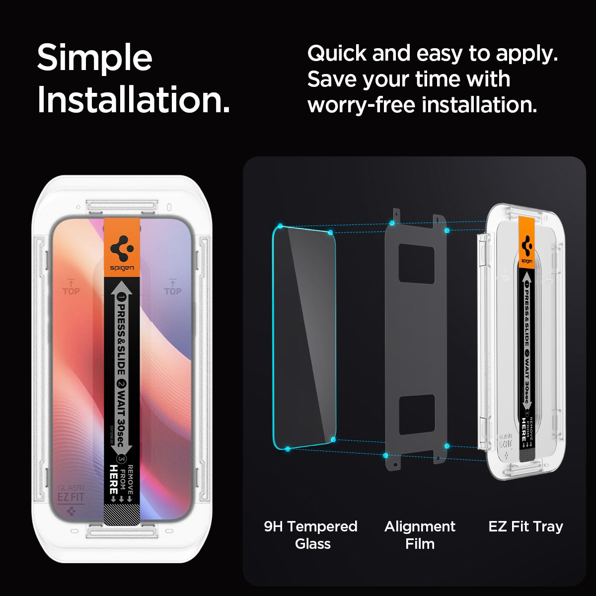 Spigen Glass tR EZ Fit 2 Pack, transparency - iPhone 17/16 Pro Max (14)