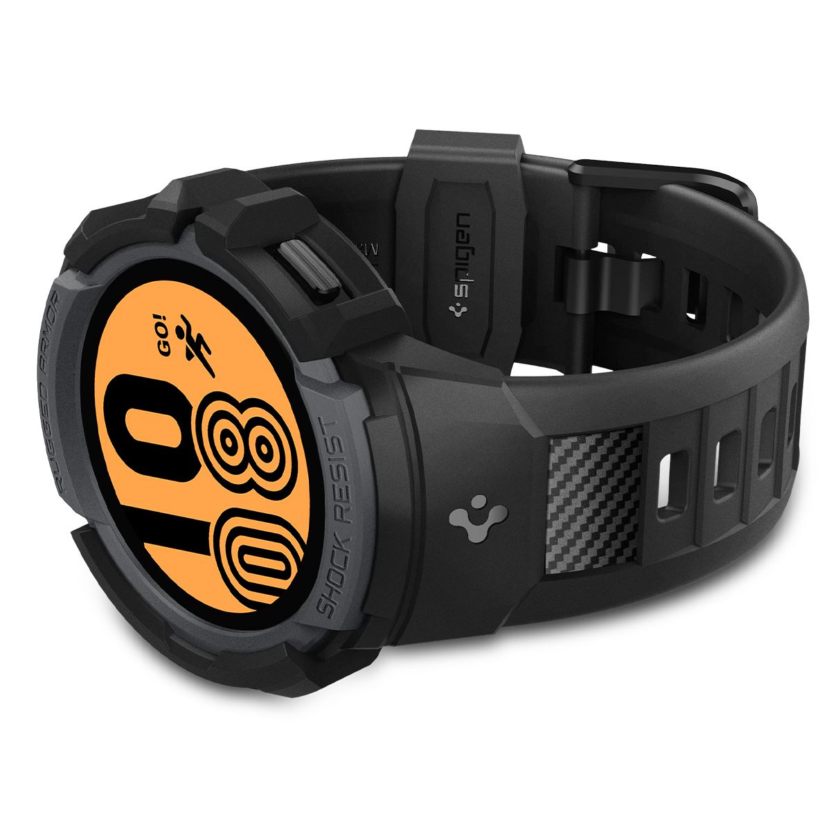 Spigen Rugged Armor Pro, charcoal gray - Samsung Galaxy Watch5/Watch4 44mm (6)