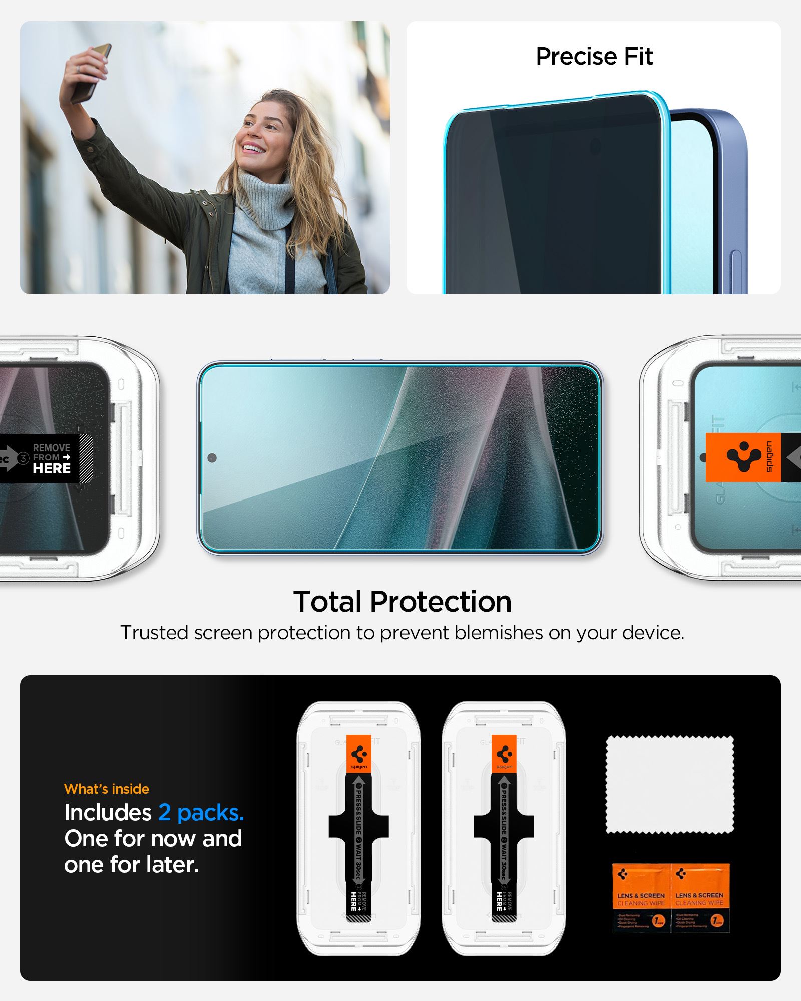 Spigen Glass tR EZ Fit HD (Privacy) 2 Pack - Samsung Galaxy S25/S24 (12)