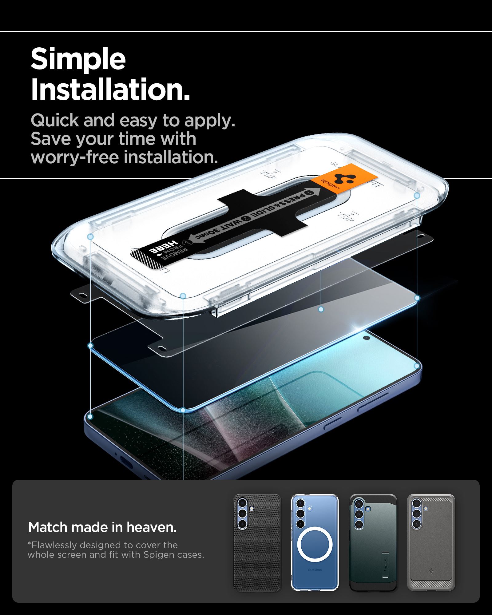Spigen Glass tR EZ Fit HD (Privacy) 2 Pack - Samsung Galaxy S25/S24 (9)