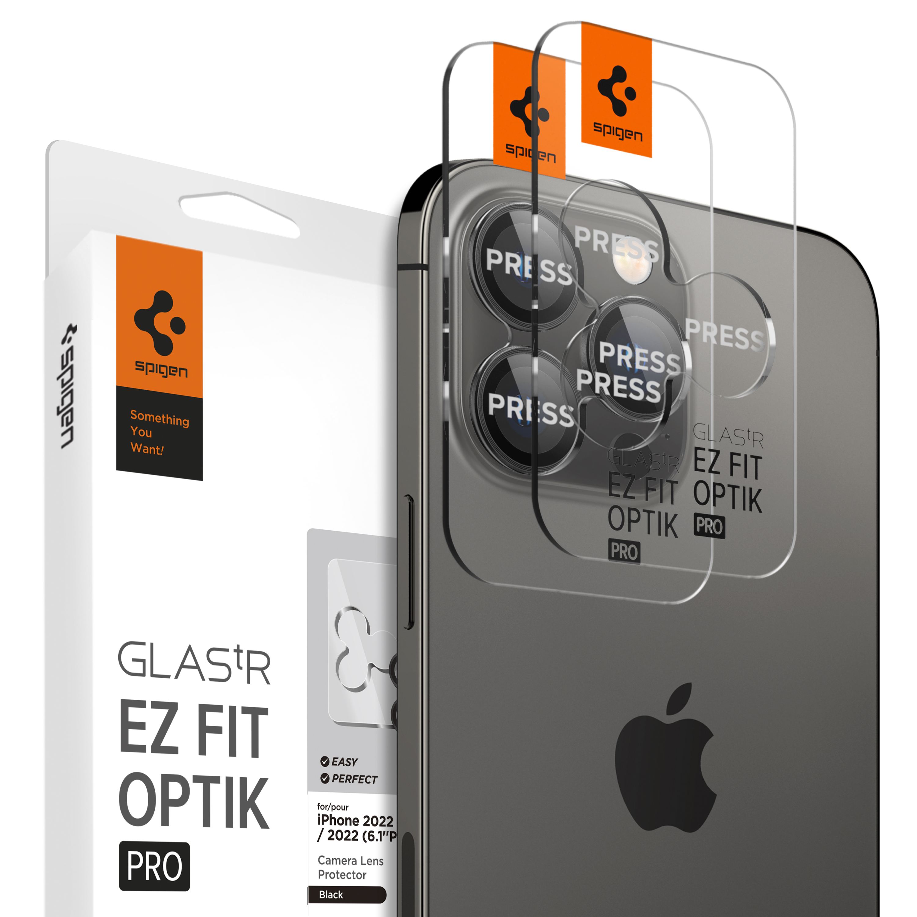 Spigen Glass tR EZ Fit Optik Pro 2 Pack, black - iPhone 16/15/14 Pro / 16/15/14 Pro Max (1)