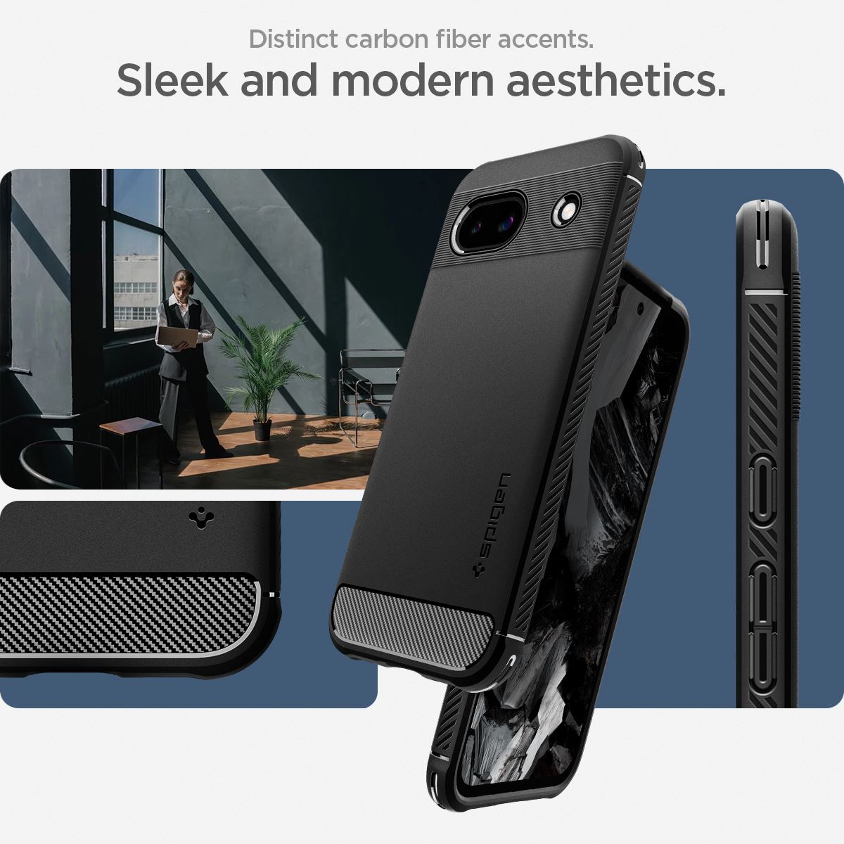 Spigen Rugged Armor, matte black - Google Pixel 8a (13)
