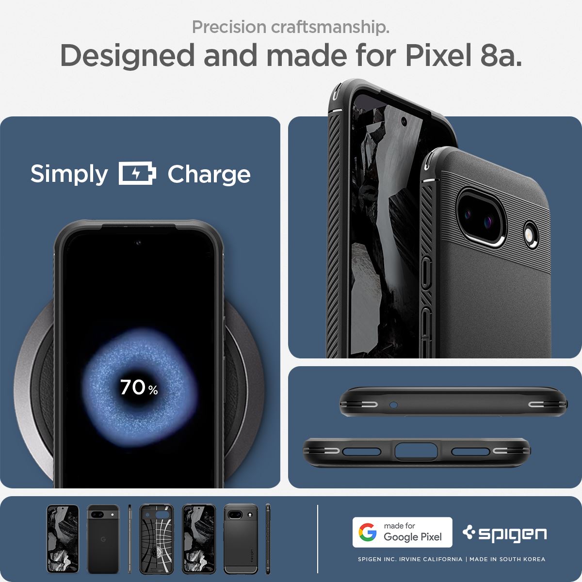 Spigen Rugged Armor, matte black - Google Pixel 8a (17)