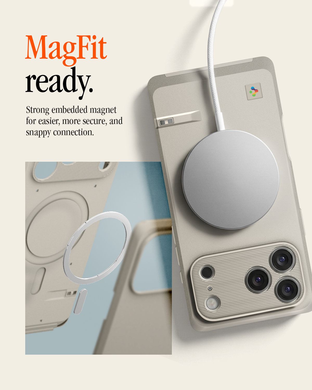 Spigen Classic LS MagSafe, stone - iPhone 17 Pro Max (15)